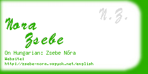 nora zsebe business card
