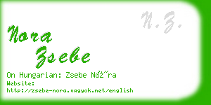 nora zsebe business card